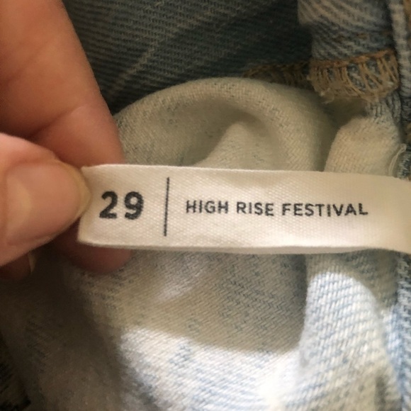 PACSUN Faded High Rise Festival Fringe Shorts 29” Sexy Light Wash Cut Offs - Picture 4 of 6